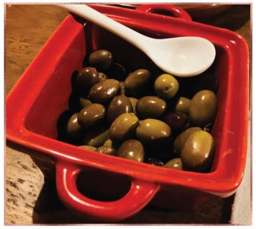 Fresh olives from Antonietta's tree in a village outside Lucca, Italy