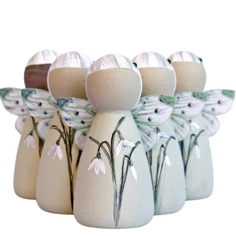 painted wooden angels from lotti lollipop are the perfect miscarriage gift