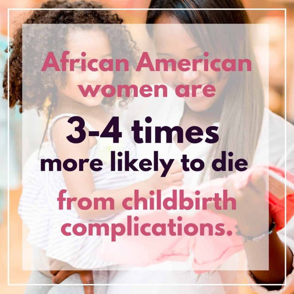square-graphic-showing-african-american-mother-and-daughter-with-text-overlay-giving-statistics-of-black-maternal-mortality-rates