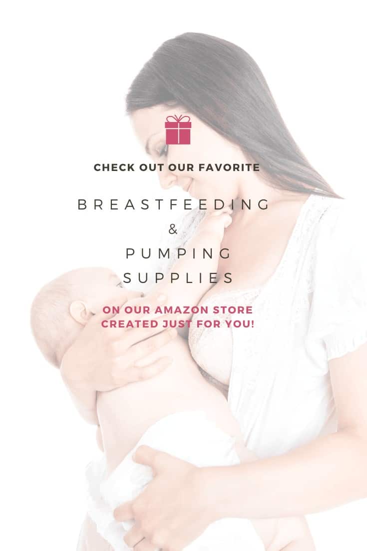 photo-of-mom-nursing-baby-with-text-overlay-that-says-link-to-amazon-store-for-breastfeeding-and-pumping-supplies
