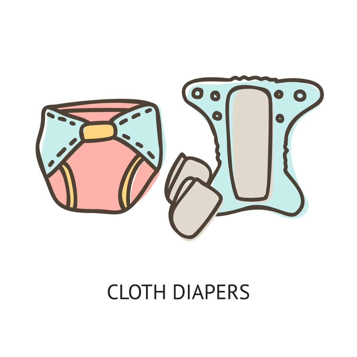 Illustration of cloth diapers.