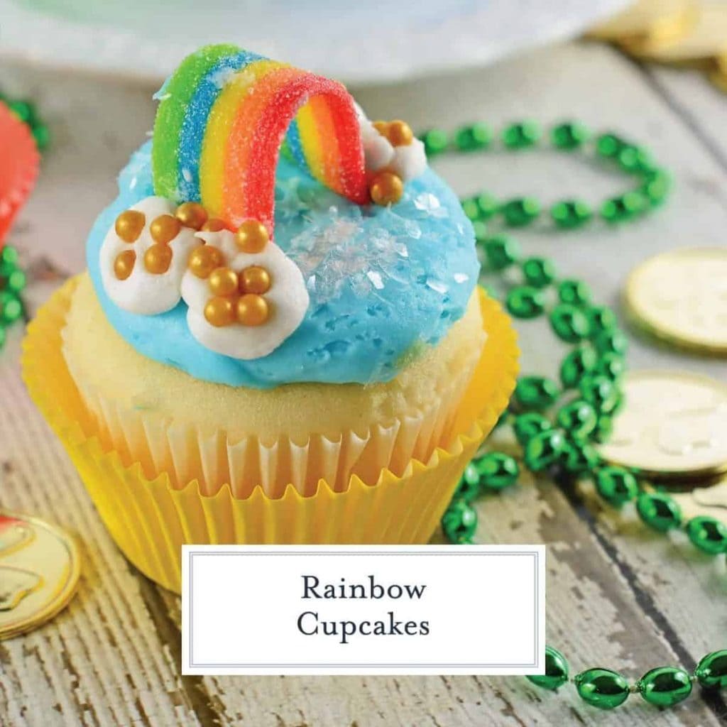 rainbow cupcakes for St. Patrick's Day