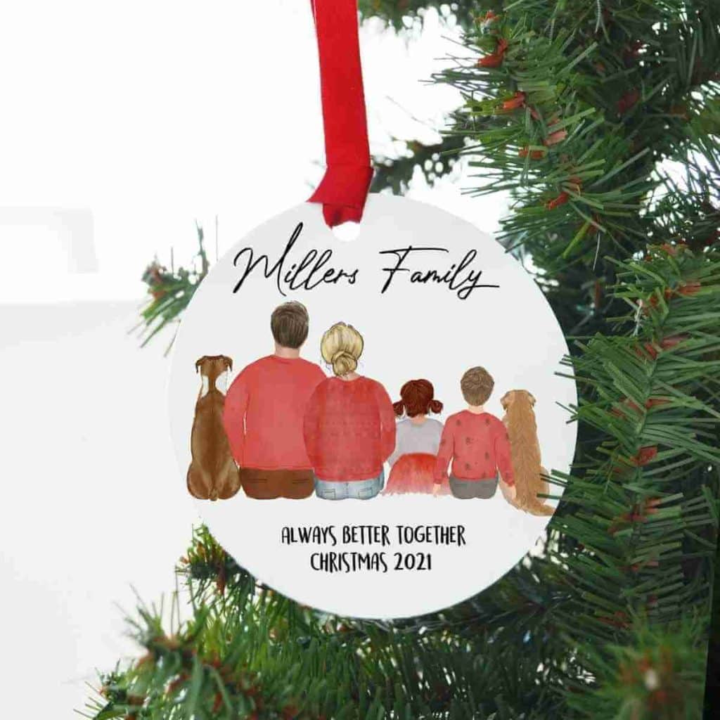 PersonalizedAcrylic Christmas Picture Ornament Double Sided Customization Couples Baby Ribbon Tie Included Family Photo Ornament