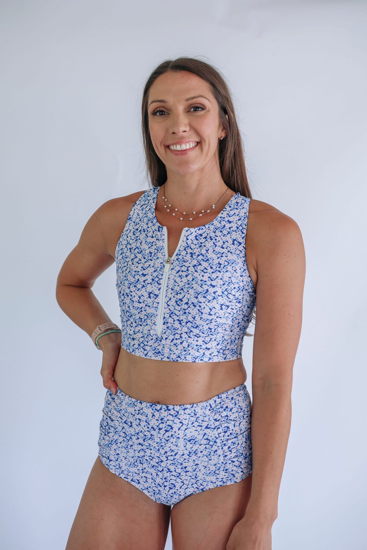 Movemama Crop Zip Up Breastfeeding Swimsuit Top